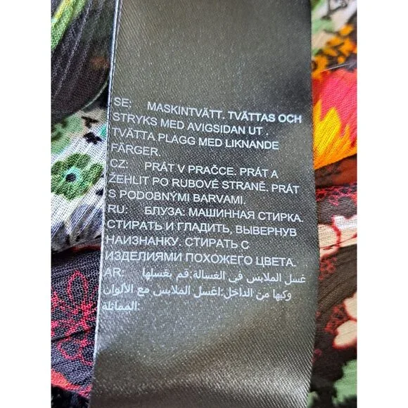 Ulla Popken Plus Size 20/22 Floral Patchwork Tunic Top Lace 20/22 Sheer Flowy - Picture 9 of 10